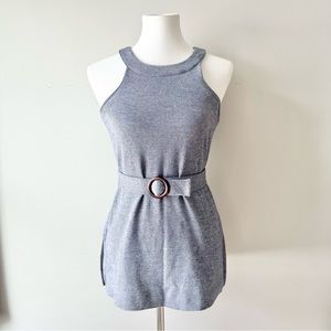 Anthropologie Blue Halter Belted Top Size XSmall